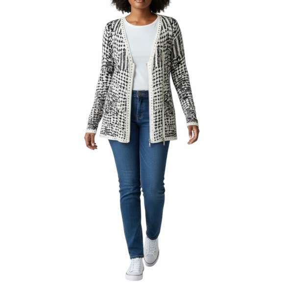 Belldini Blue and White Double Zipper Women’s Size XL - Picture 2 of 6